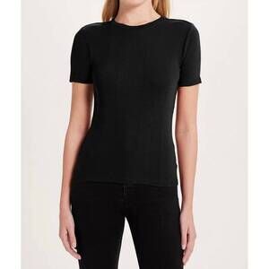 NEW GOLDIE rib short sleeve tee in black